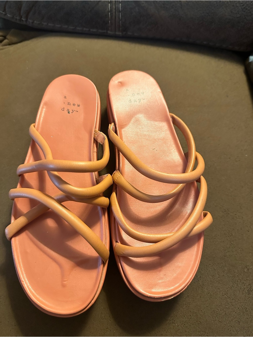 a new day Pink Strappy Slide Sandals